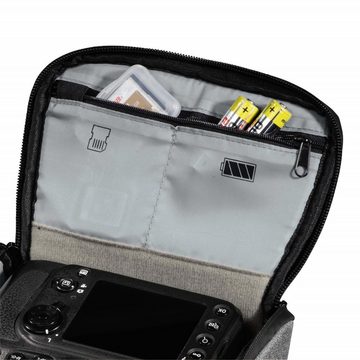 Hama Kameratasche Kamera-Tasche Colt 110 Trinidad Universal Hülle Grau, Case Schultergurt Tragegriff Zubehör-Fächer Digitalkamera Systemkamera