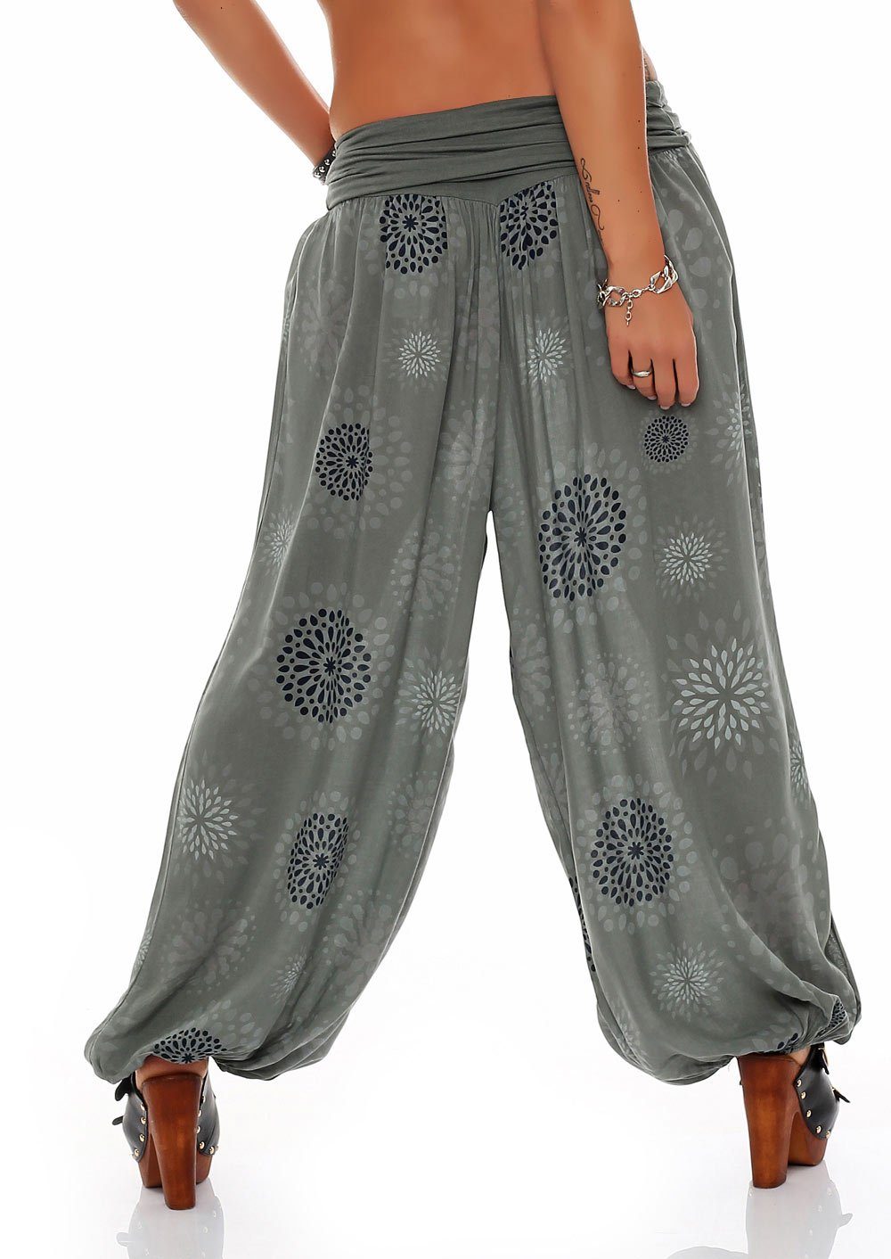 malito more than fashion Haremshose malito Damen Pumphose mit Print, Haremshose zum Tanzen, Aladinhose leichte Pumphose Einheitsgröße
