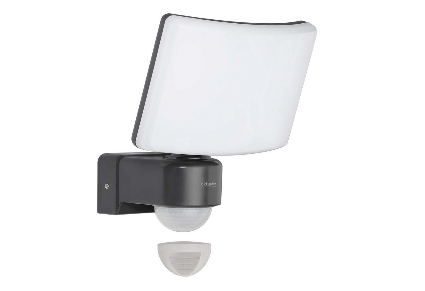 Oktaplex lighting LED Außen-Wandleuchte Cali Außenstrahler mit Bewegungsmelder IP65 10m / 240 Grad, PIR-Sensor, dreh- und schwenkbar, inklusive Leuchtmittel, warmweiß, 3000K 2200lm LED Strahler 30W anthrazit
