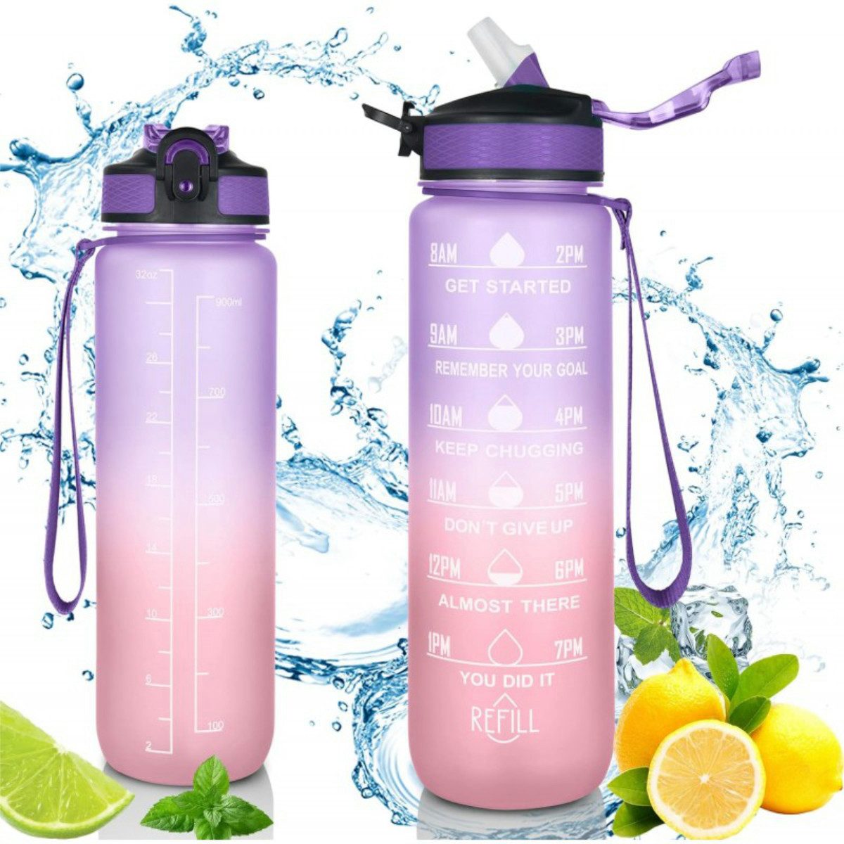 WS-Trend Trinkflasche XL Sportflasche Wasserflasche Flasche 1000 ml in 7 Farben