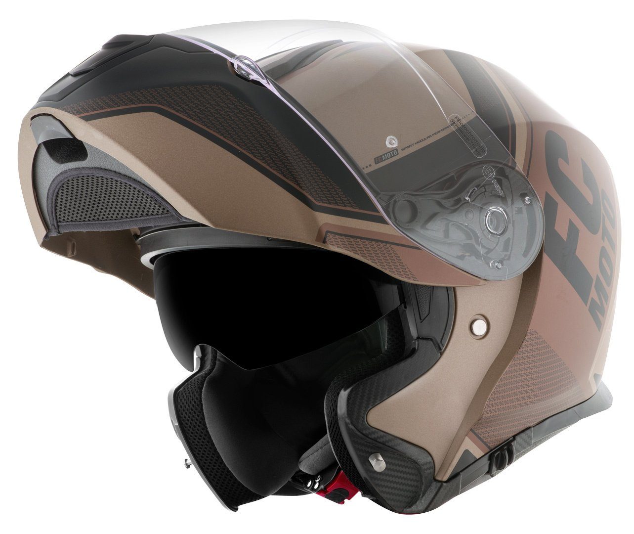 FC-Moto Motorradhelm Novo Circuit Klapphelm, Integriertes Sonnenvisier