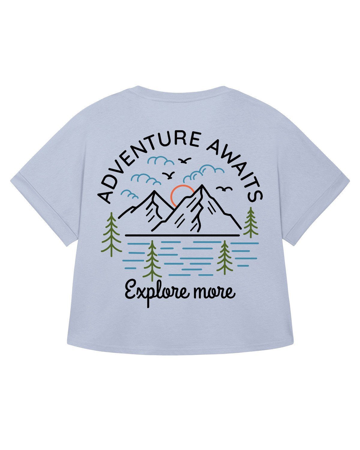 wat? Apparel Print-Shirt Adventure awaits Blue Serene (1-tlg)