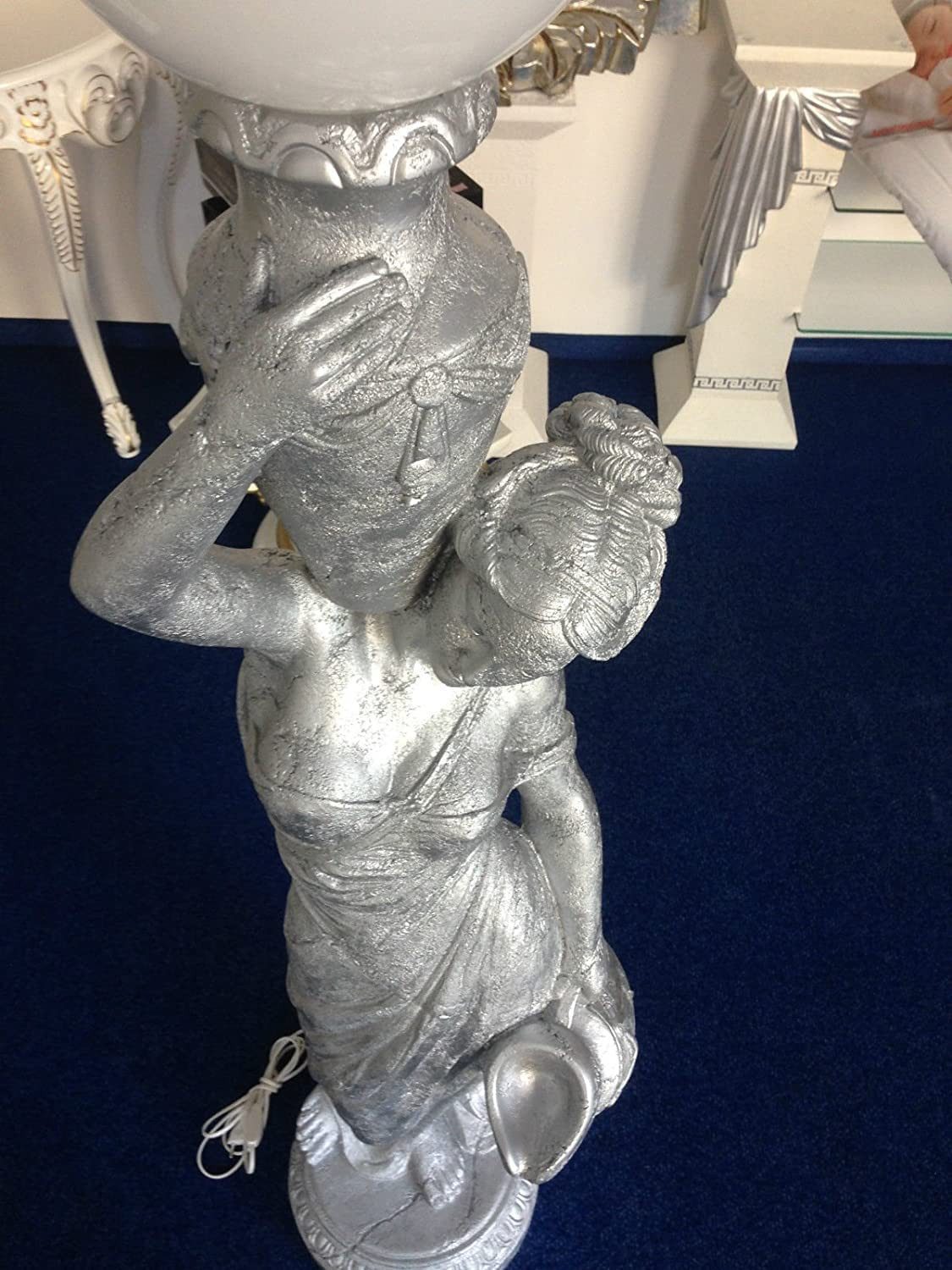 Schatzkiste1 Dekofigur Figurenlampe Stehlampe Griechische Antik 170.cm Hoch NEU, Frauenfigur