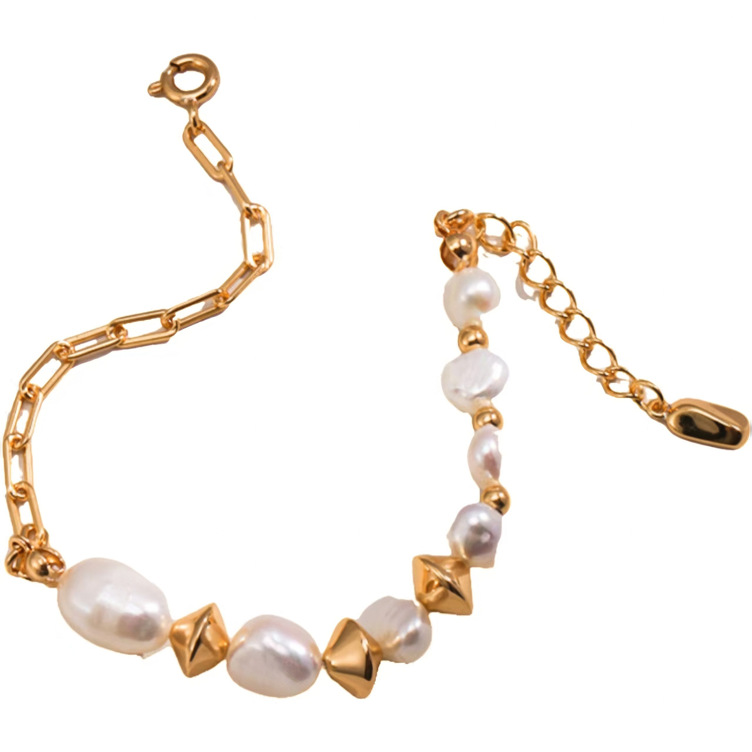 Jumpeak Silberarmband Sommer-Armband, Damen-Armband, Happy Vintage Gold Armband Damen, 18K Gold plattiert , Perlenarmband, für Frau Geschenk für Frauen