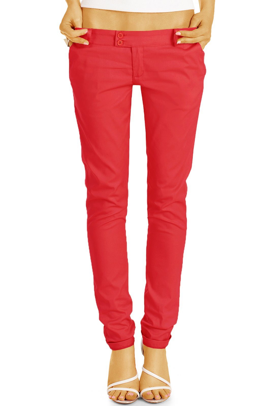 be styled Stoffhose Röhrige Damenhosen, slim fit Hüfthosen Chinohosen - Damen - h15a