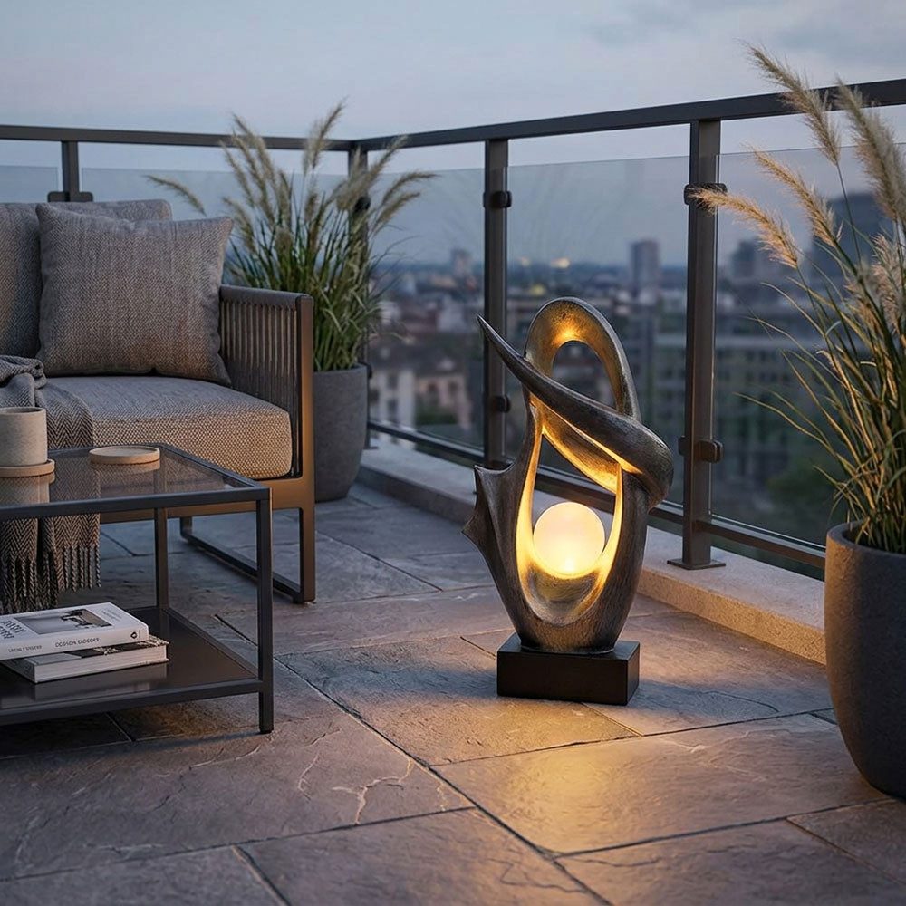 GLOBO LIGHTING LED Solarleuchte, LED-Leuchtmittel fest verbaut, LED Solar Deko Außen Lampe Feuer Effekt Garten Terrassen