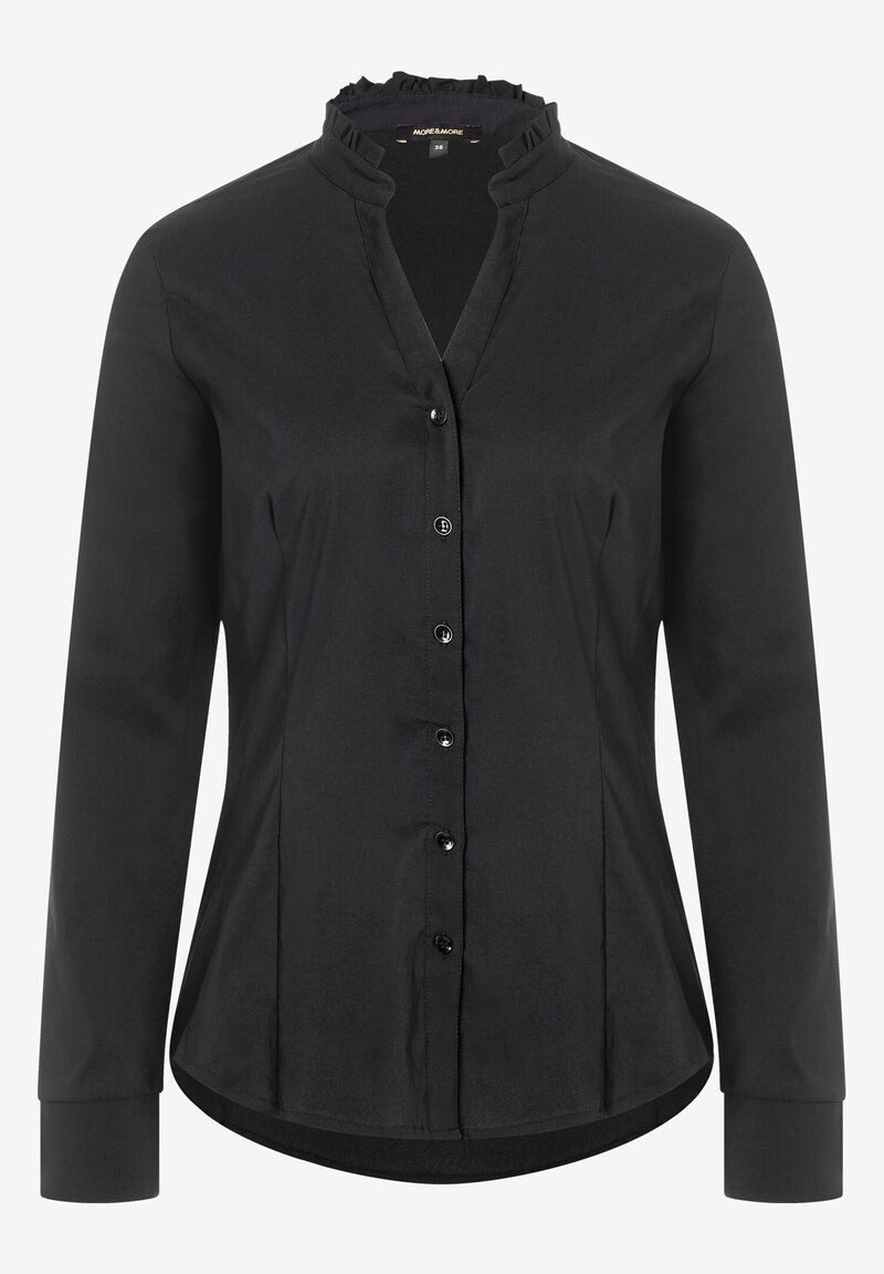 MORE&MORE Kurzarmbluse Baumwoll/Stretch Bluse hellblau Sommer-Kollektion günstig online kaufen