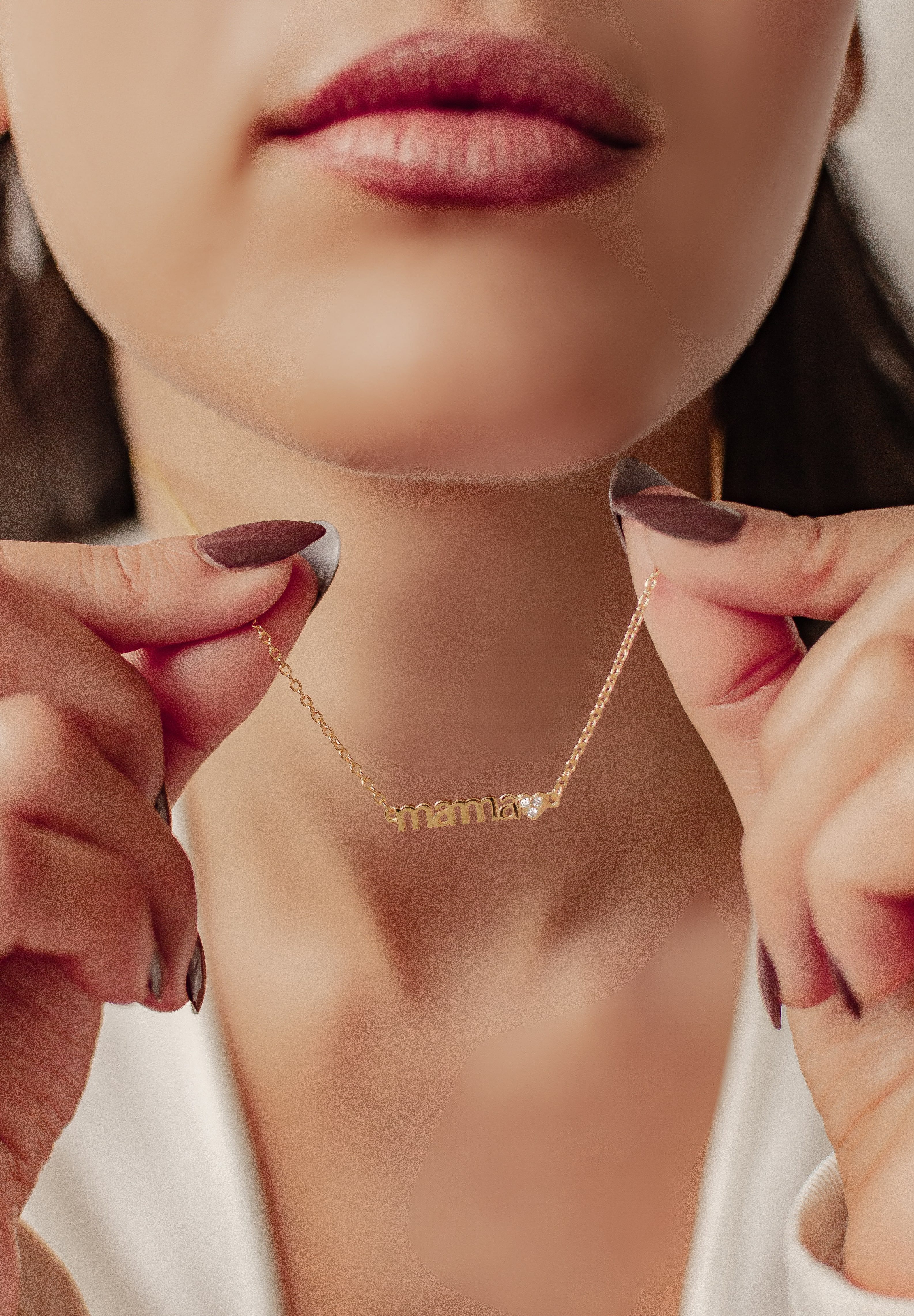 Hey Happiness Kette mit Anhänger Mama Muttertag, Kette Silber 925 Damen 18K günstig online kaufen