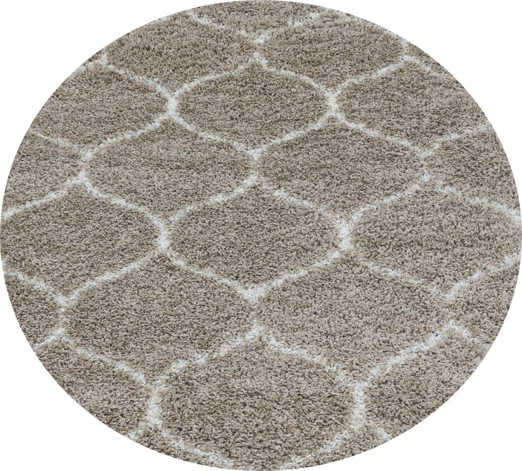 Morhane Salsa Shaggy Teppich Rund 80cm - Hochflor In Rose | 100% PP | 30mm Florhöhe