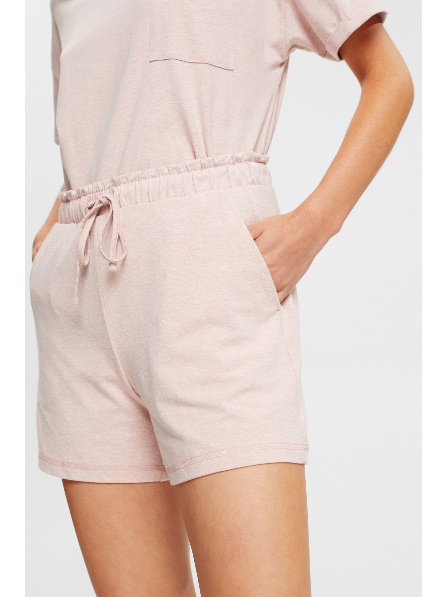 elastischem Bund Esprit mit OLD Schlafhose PINK Jersey-Shorts