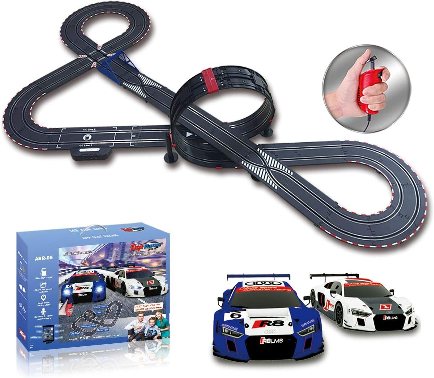 COIL Autorennbahn Rennstrecke, Autostrecke, Autosset, 2 Autos, 2 Controller, Bugatti/Audi