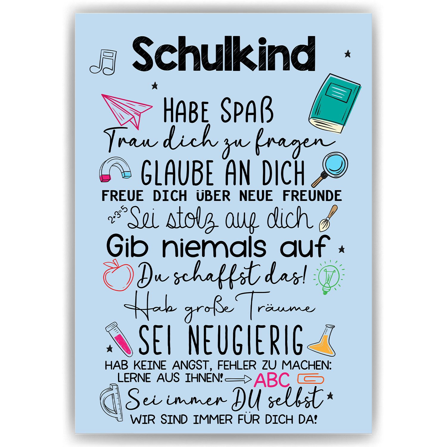 Tigerlino Poster Einschulung Geschenk Schulanfang Affirmation Schultüte Schulanfänger