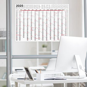 TOBJA Wandkalender XXL Wandkalender 2025 abwischbar inkl. 4 Stifte, XL Wandkalender Bürokalender Jahresplaner gerollt