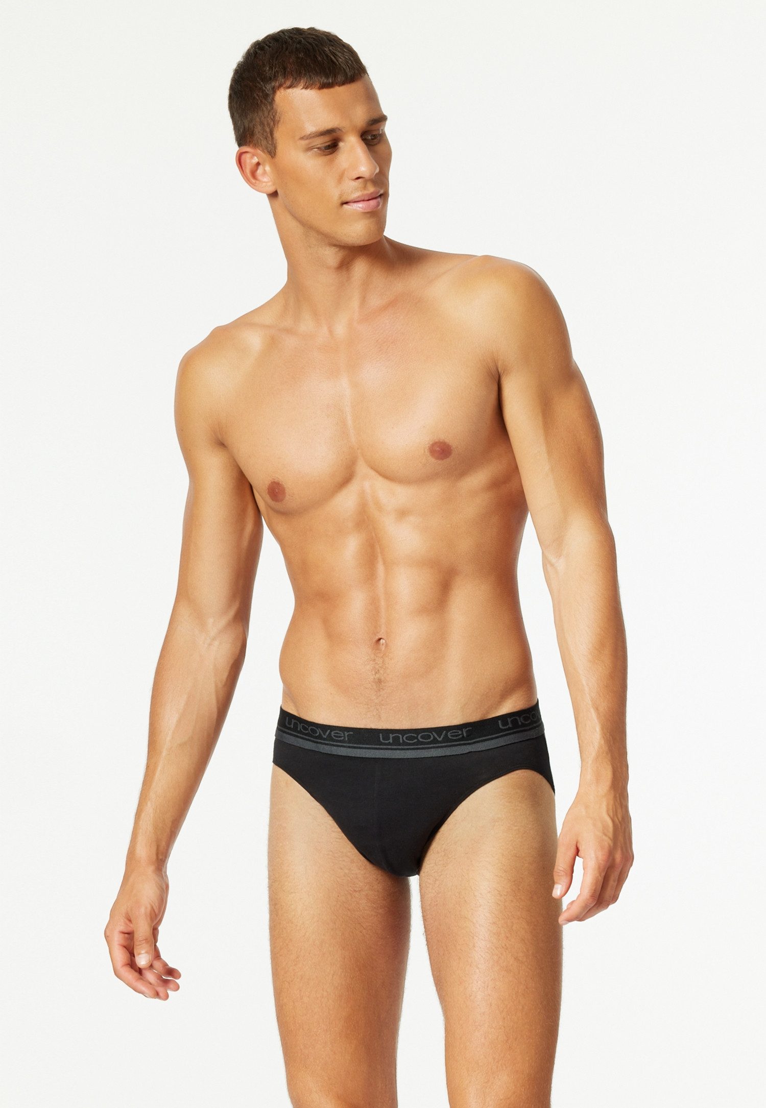 uncover by SCHIESSER Rioslip Uncover Cotton (3er Pack) elastisch, sportlicher-Look, ohne Eingriff, Logo-Bund