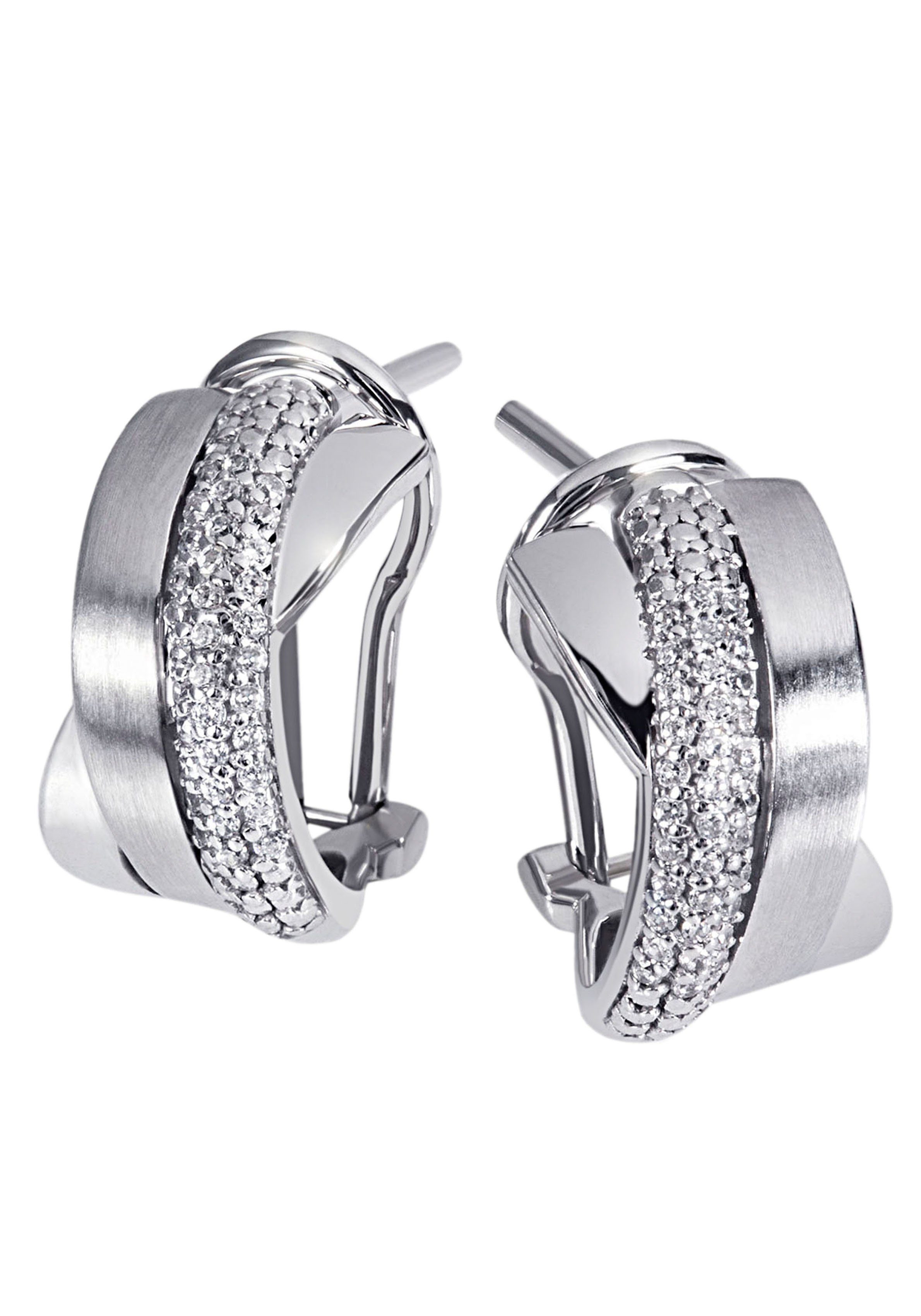 Firetti Paar Creolen Schmuck Geschenk Silber 925 Ohrschmuck glitzernd, mit Zirkonia (synth)