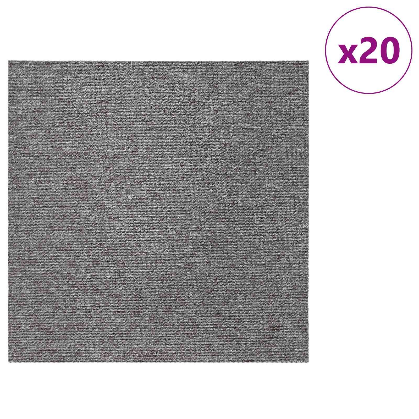 vidaXL Vinyllaminat 50 x 50 cm Teppichfliese Bodenbelag Braun 50x50 cm 20er Set PP und Bit