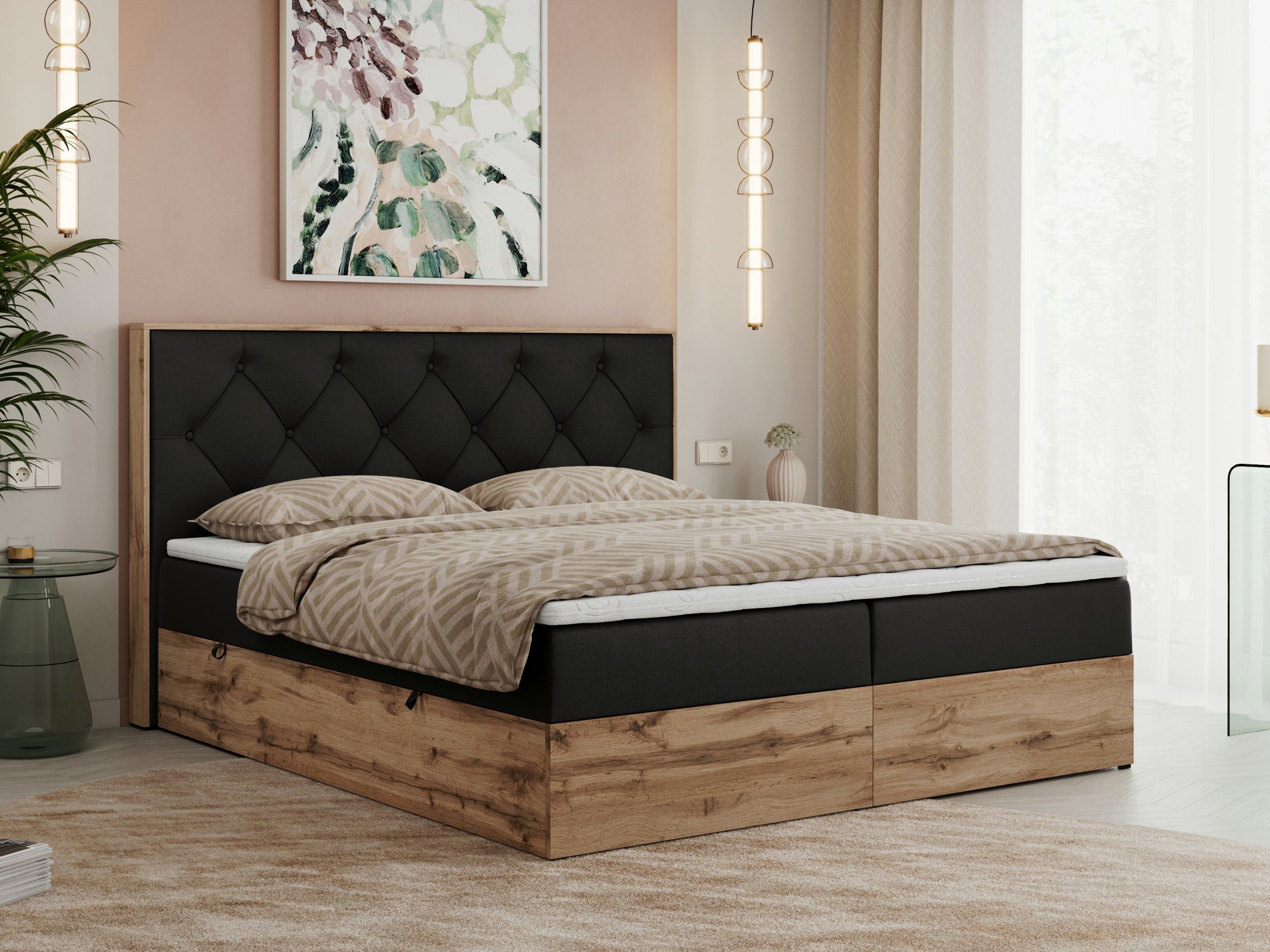 MKS MÖBEL Boxspringbett VENETO (Polsterbett, zwei günstig online kaufen