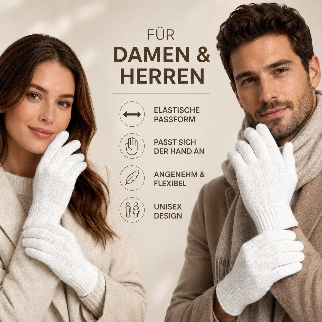 herémood Strickhandschuhe Handschuhe Winter für Damen Herren, Winterhandschuhe, Sport & Fahrrad vollständig bedeckte Finger, Testsiegel SEHR GUT (Note 1,1) – Bild 4 von 5