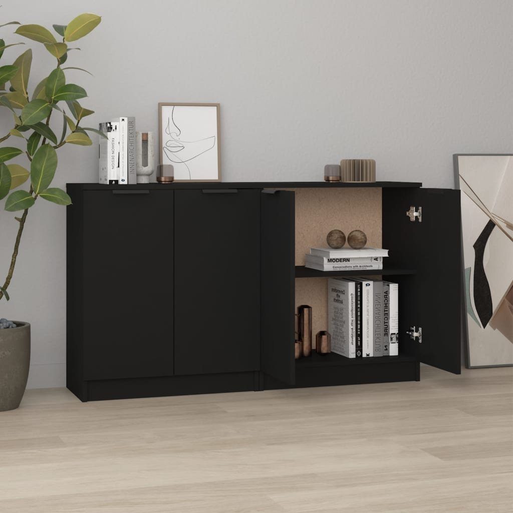 furnicato Sideboard Sideboards 2 Stk. Schwarz günstig online kaufen