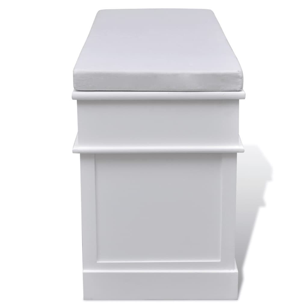 vidaXL Sitzbank Kisten Weiß 2 und 3 Sitzpolster Schubladen mit Stauraum Flurbank