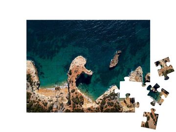 puzzleYOU Puzzle Albandeira-Strand von oben, Algarve, Portugal, 48 Puzzleteile, puzzleYOU-Kollektionen Algarve