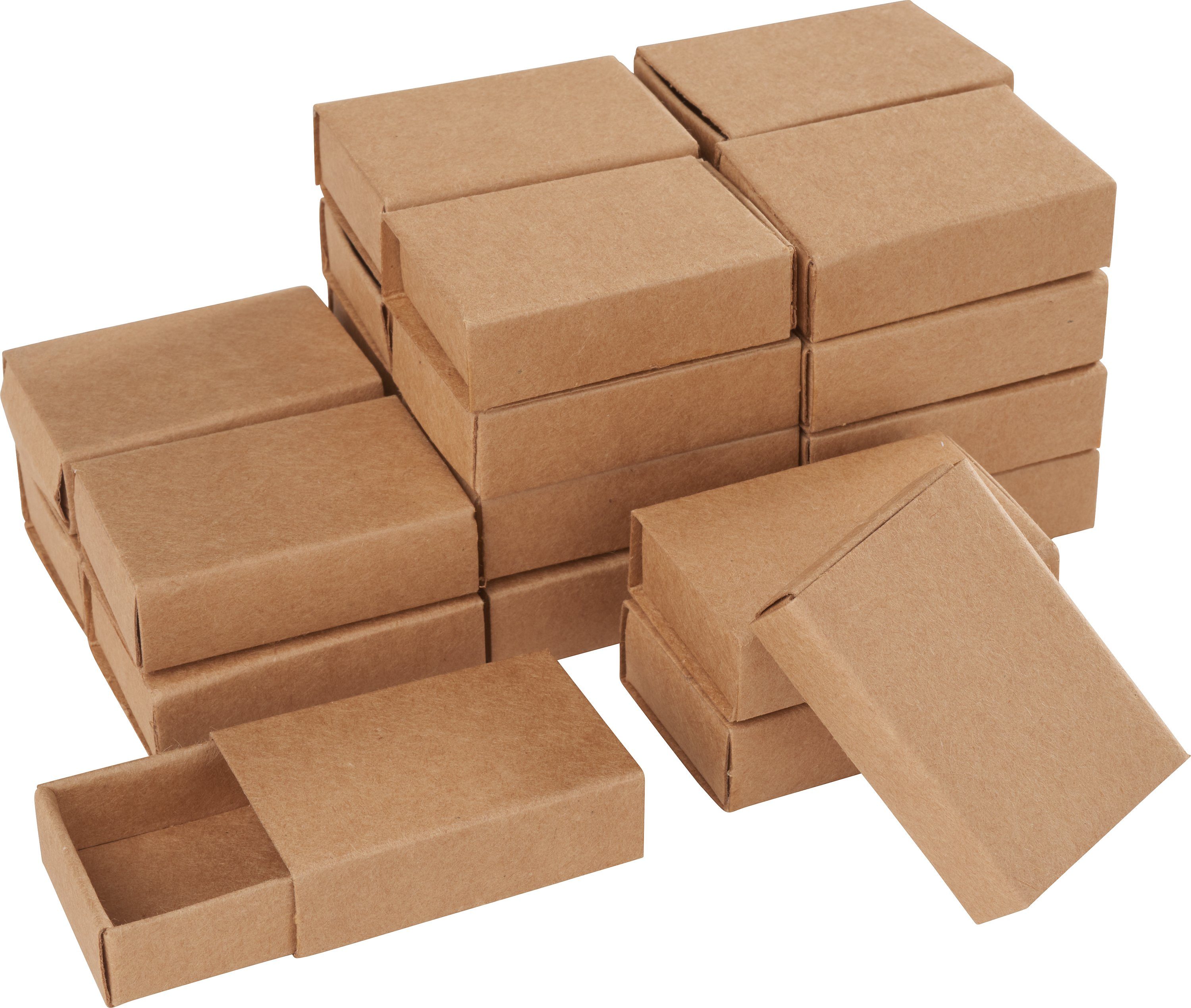 VBS Aufbewahrungsbox Streichholzschachteln (48 St), Kraftpapier blanko 5,4 cm x 3,6 cm x 1,5 cm 24er-Pack