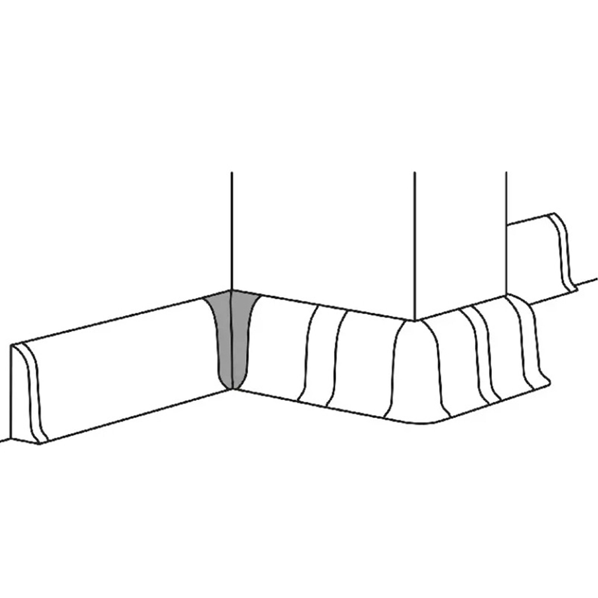 SN DECO GROUP Sockelleisten-Innenecke SN Deco - Innenecken, 4 Stück Innenecken fur SN Deco VKP Sockelleisten, Kunststoff (PVC)