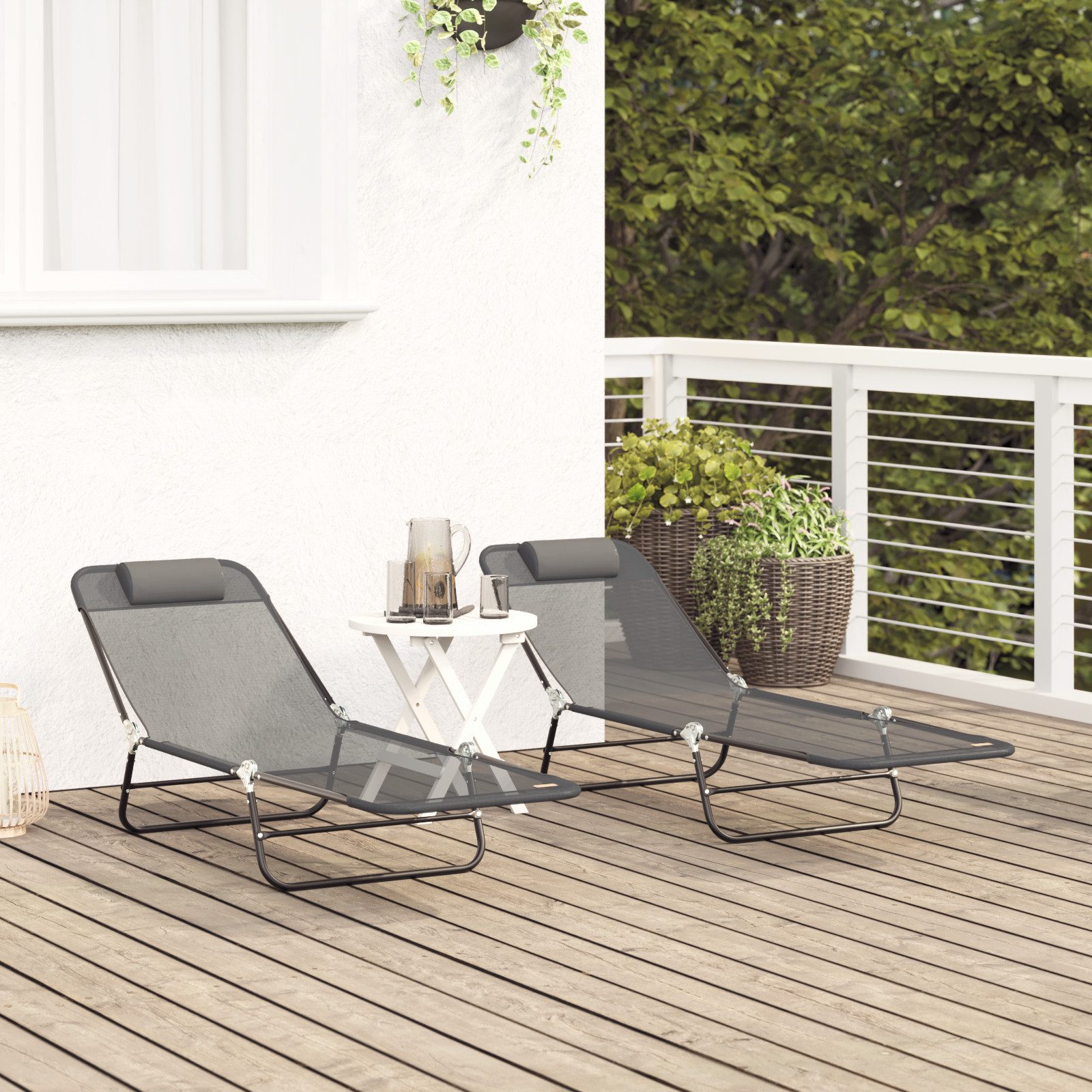 vidaXL Gartenliege Faltbare Sonnenliegen 2 Stück günstig online kaufen