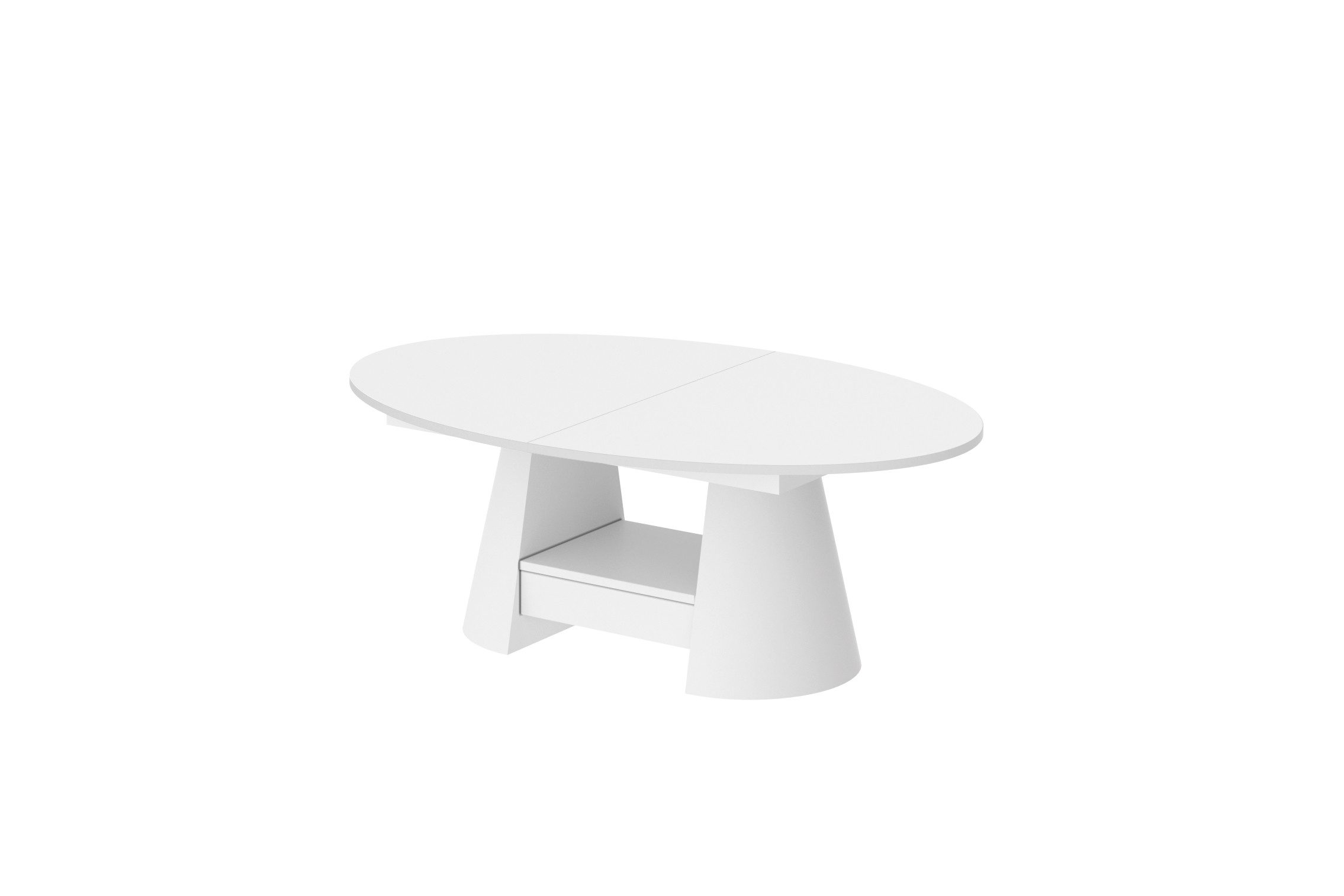 designimpex Couchtisch Calabrio oval höhenverstellbar ausziehbar Schublade Tisch Esstisch, Funktionstisch, Wohnzimmertisch, Tisch, Esstisch, Sofatisch