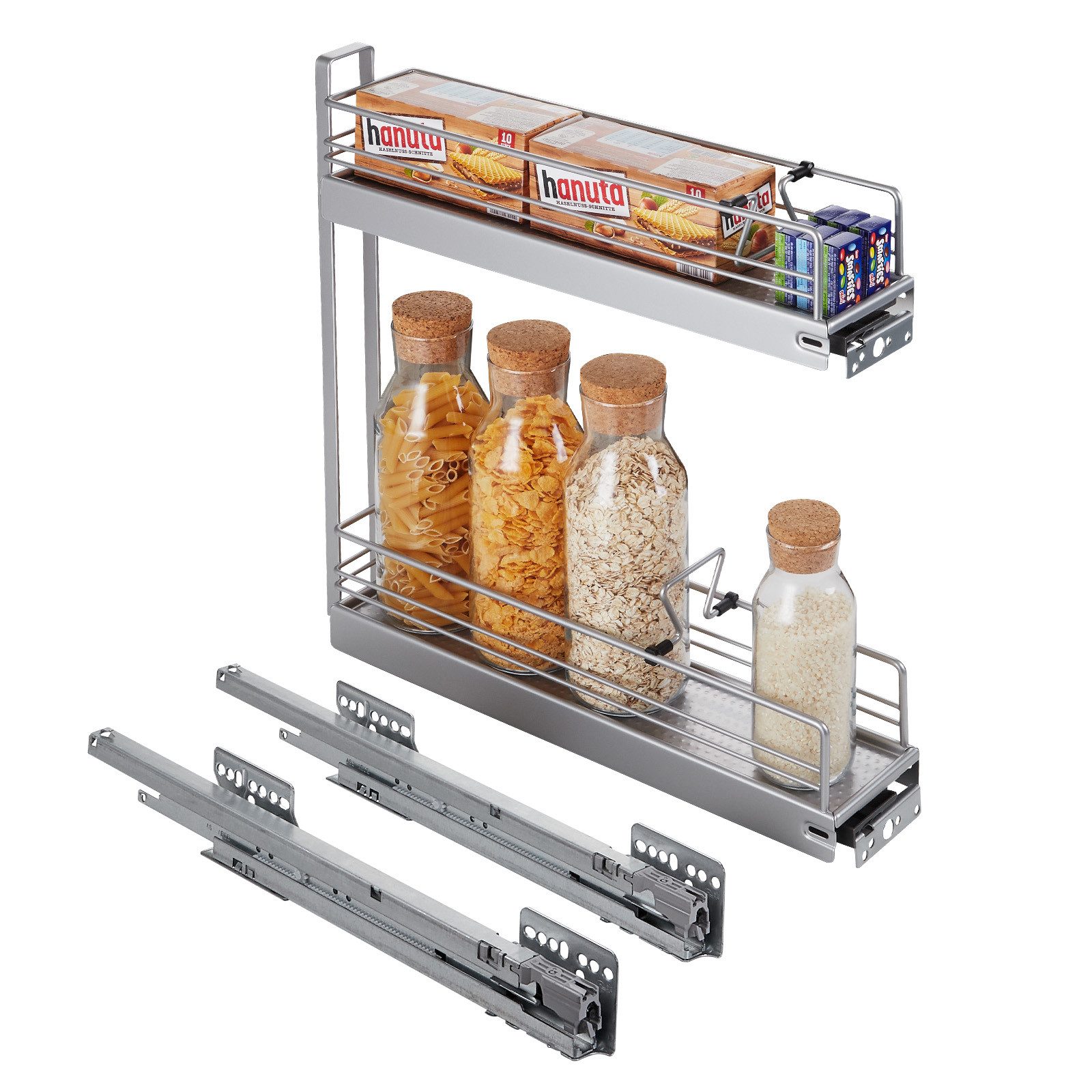 Kesseböhmer Auszugsboden 15er Unterschrankauszug Classic 90° mit SoftStopp, Küchenauszug Schrankauszug Vollauszug