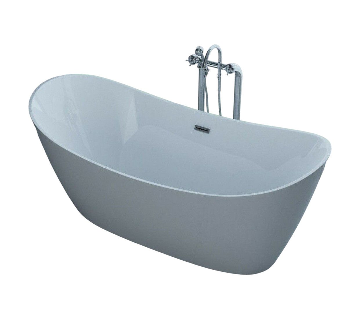 DEKO VERTRIEB BAYERN Whirlpool-Badewanne Luxus freistehende Badewanne 170 Designer Acrylwanne