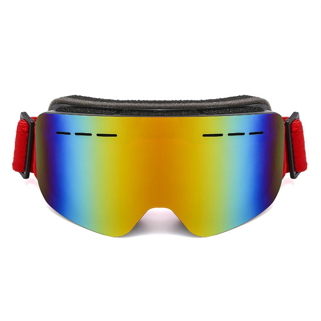 L.Ru UG Skibrille Doppelschichtige Outdoor-Ausrüstung Skibrillen mit weiter Schneebrillen Rot (Fahrradbrille;Motorradbrille;Schwimmbrille;Skibrille), Sicht, liefert Antibeschlag-Skibrille