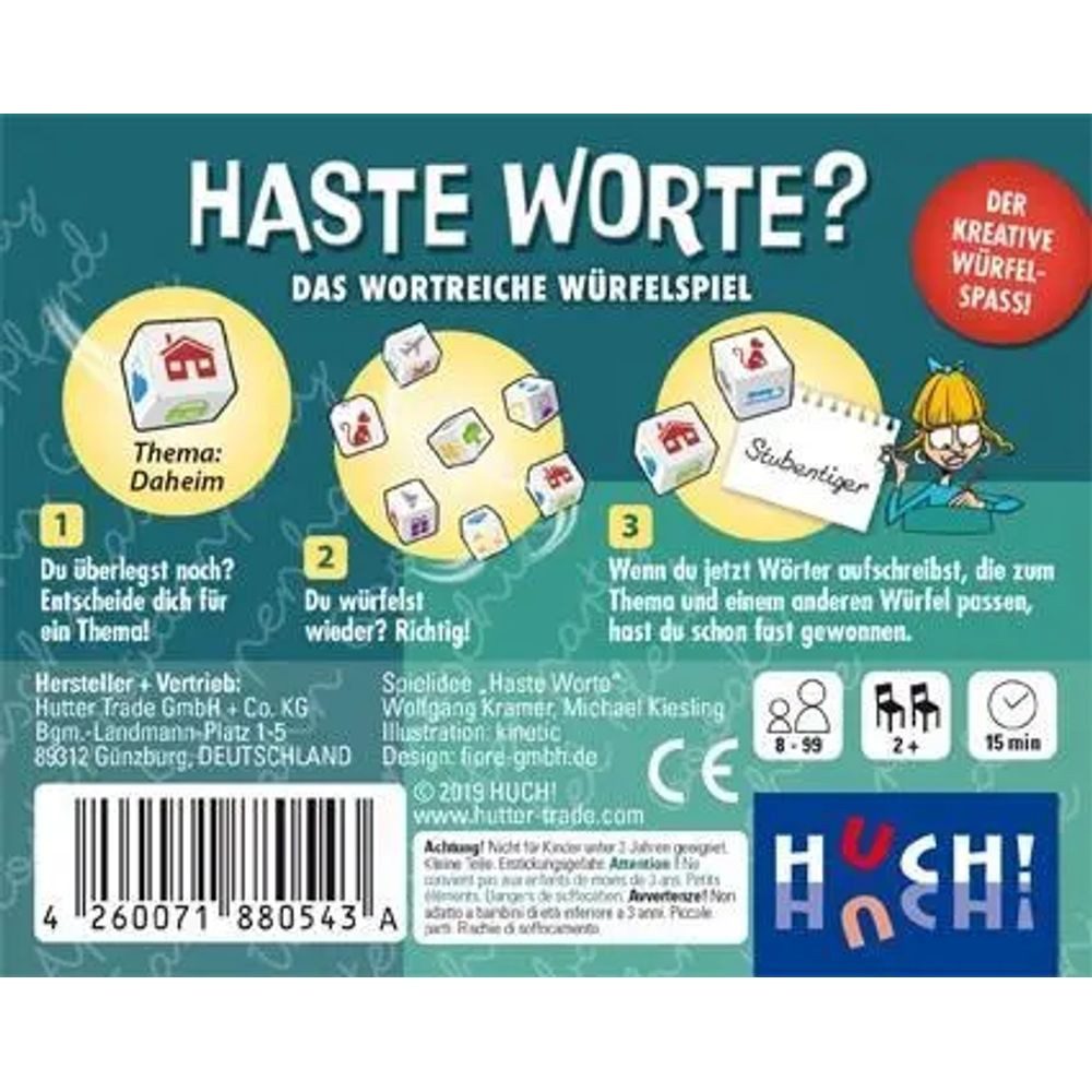 HUCH! Spiel Haste Worte - Das wortreiche Würfelspiel
