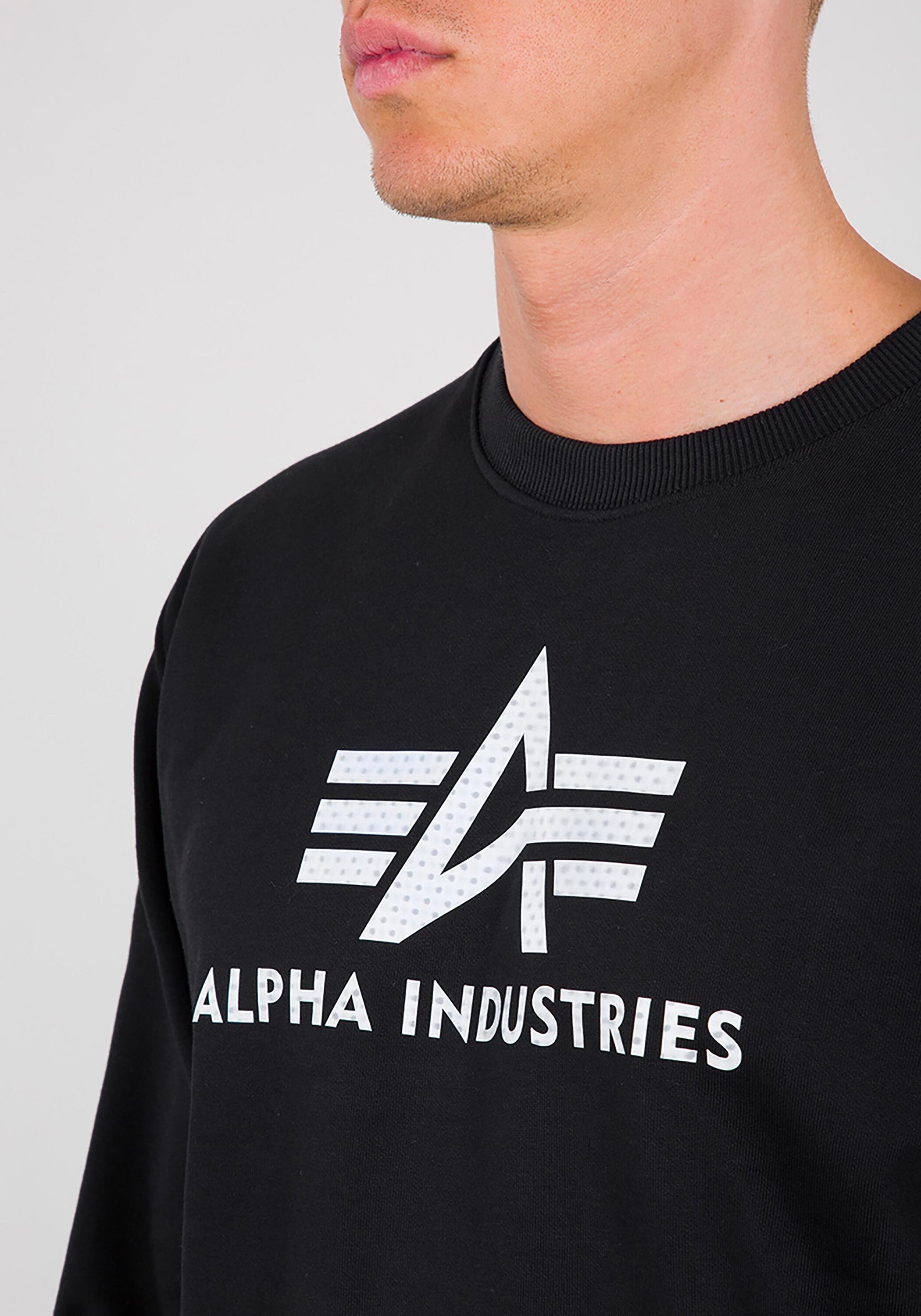 Alpha Industries black Sweater Logo Sweatshirts Sweater 3D - Industries Alpha Men