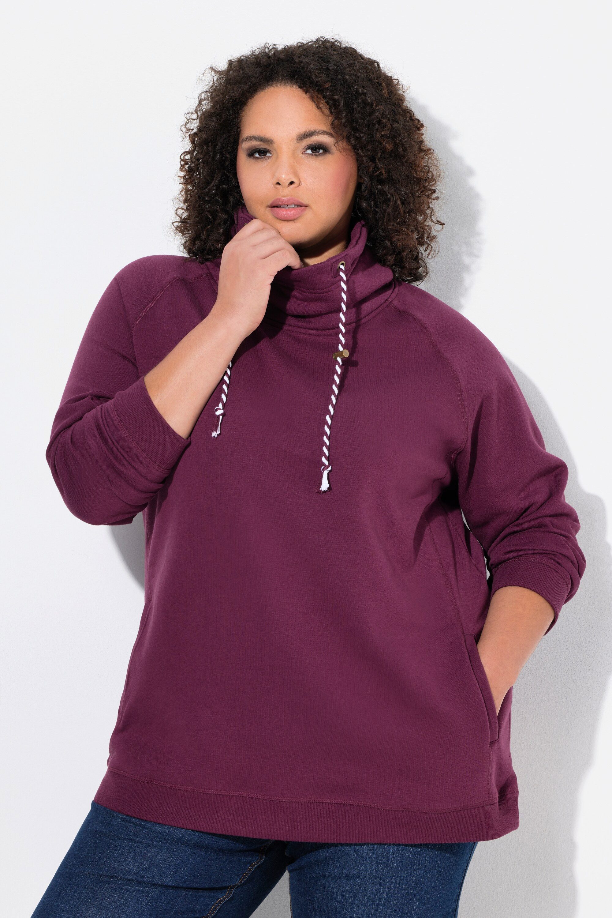 Ulla Popken Sweatshirt Sweatshirt weiter Stehkragen Taschen – Bild 4 von 5