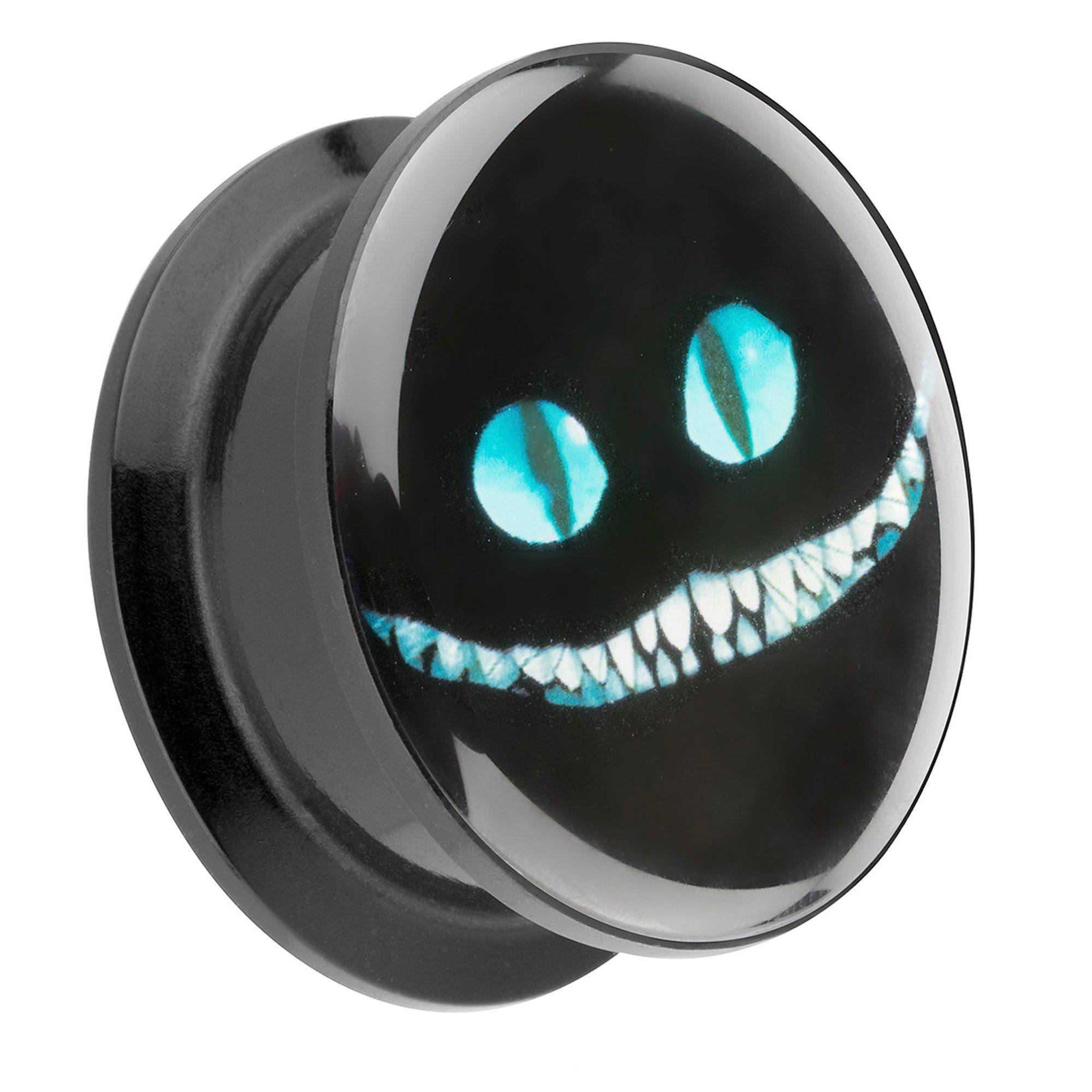 Plug Piercing Schraubverschluß Cheshire Grinsekatze