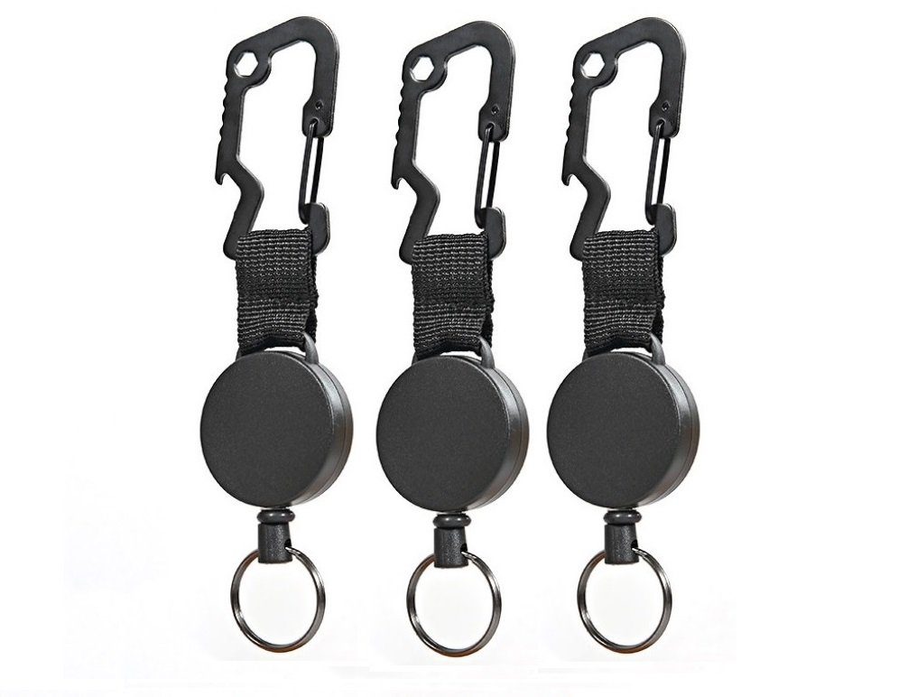 Schlüsselanhänger Set 3er Set - Schlüsseljojo mit 60 cm Drahtseil, Ausweisjojo, Schlüssela