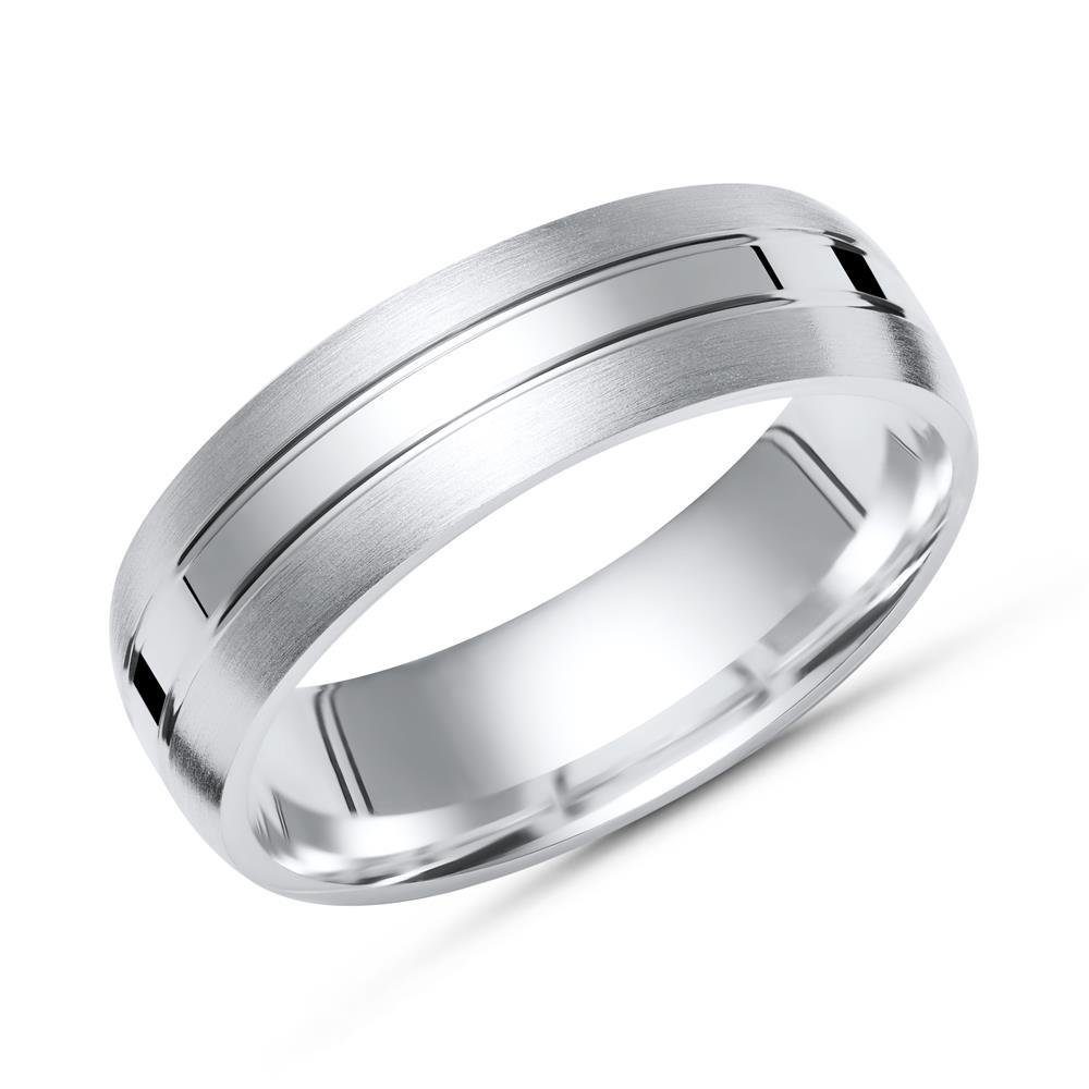 Silberring Unique Silberring 925 Sterling Silber teilpoliert 6mm breit R8504