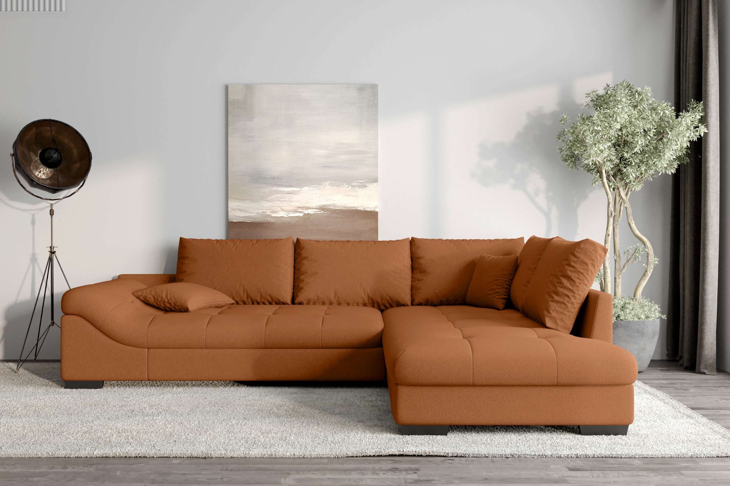 99rooms Ecksofa Terra, Sofa, L-Form, Inkl. 5 Rückenkissen, mit Rundumbezug, Wellenfederung