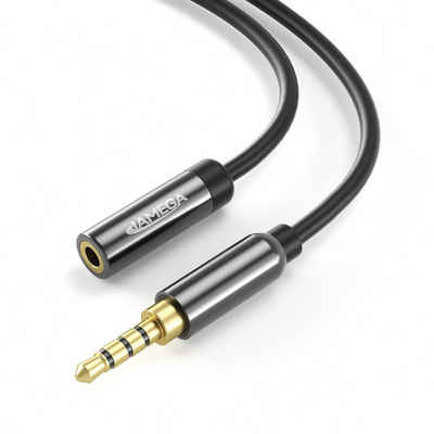 JAMEGA AUX Verlängerungskabel 4 Polig TRRS 3,5mm Klinke Stecker zu 3,5mm Audio-Kabel, 3,5mm Klinkenstecker 4 Polig, 3,5mm Klinken Buchse (50 cm)