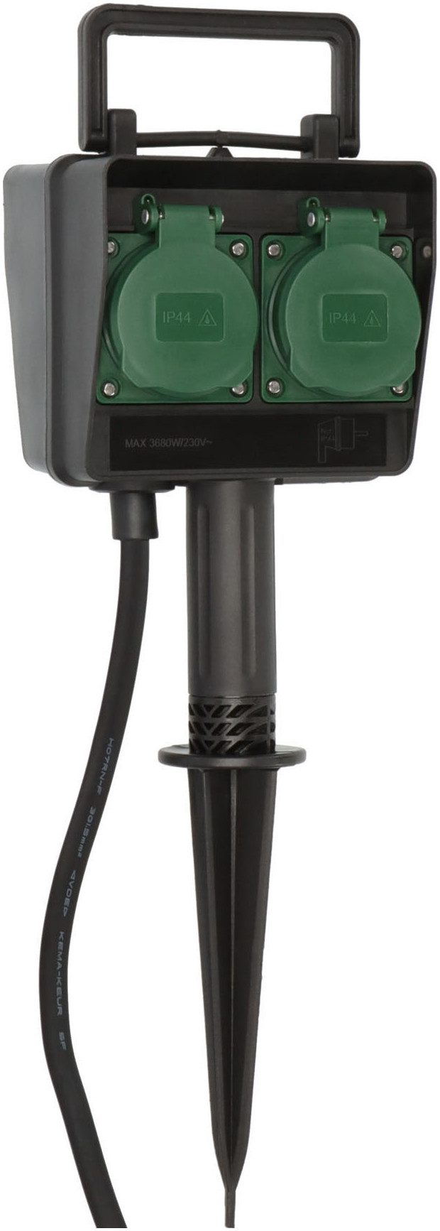 Brennenstuhl Gartensteckdose mit Erdspieß Розеткиleiste 4-fach (Klappendeckel, Trage-Fußgestell, Kabellänge 1,4 m)