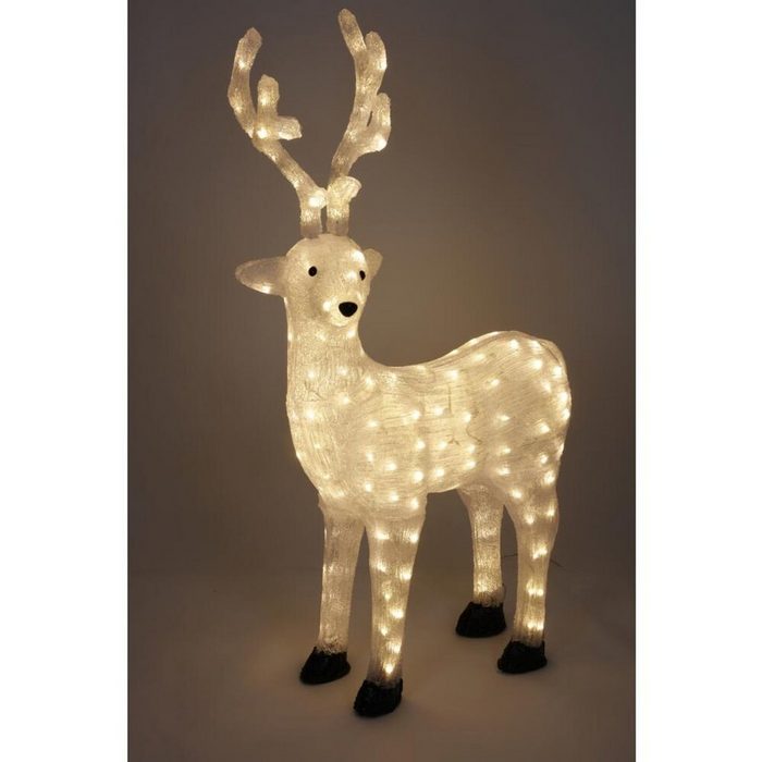 BURI LED Dekoobjekt Weihnachten LED Acryl Rentier 83x29x135cm 184LED Advent Dekoration Ambiente TOP