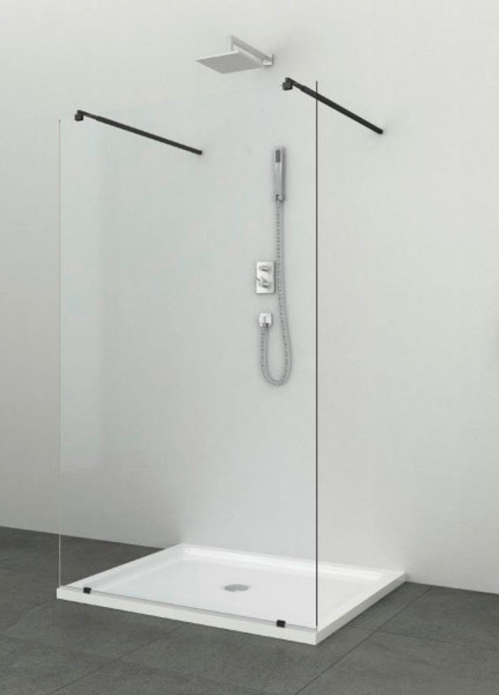 Sanotechnik Walk-in-Dusche Freedom I Black, Einscheibensicherheitsglas