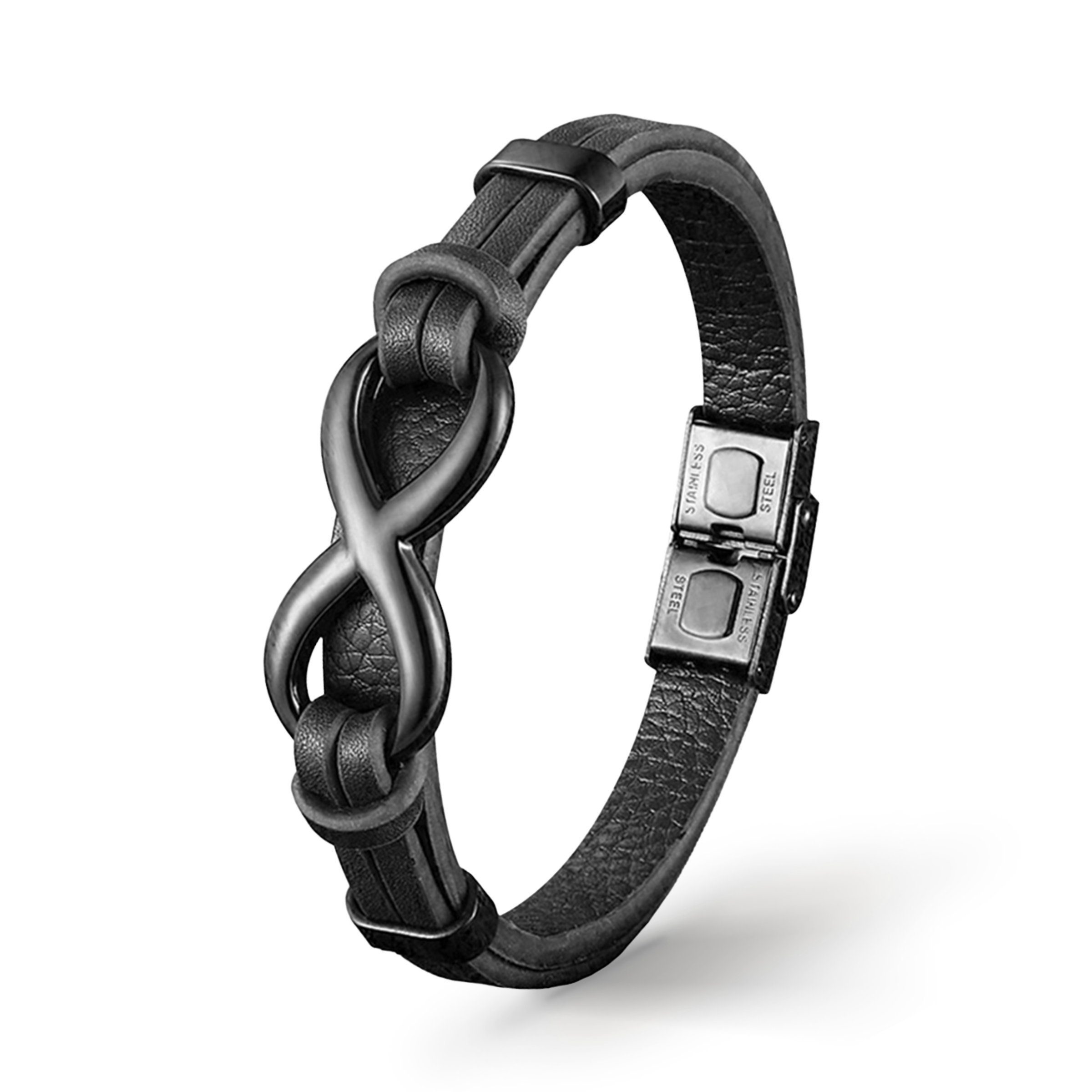 UNIQAL.de Lederarmband »Unendlichkeit Leder Armband "INFINITY" Herren« ( Edelstahl, Echtleder, Casual Style, Handgefertigt), Designed in Germany