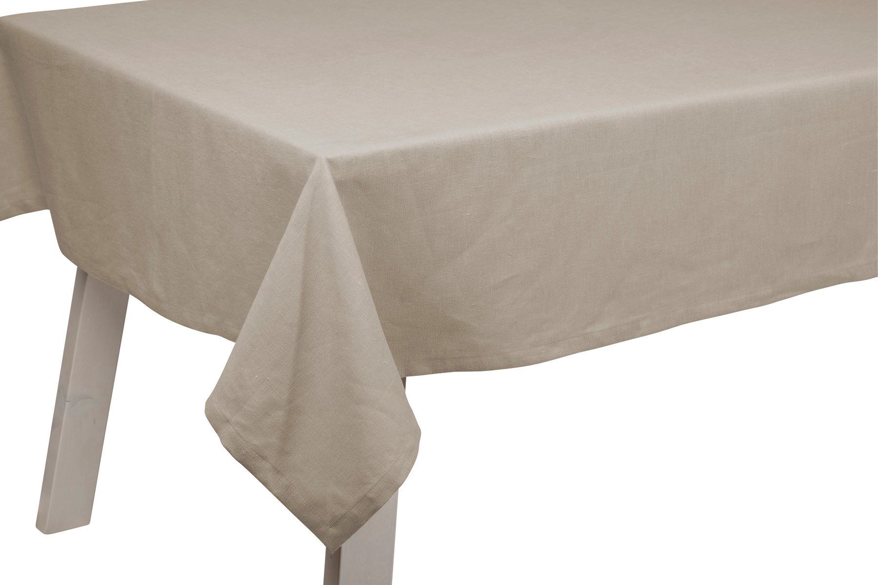 PICHLER Tischdecke Leinenuni uni Tischdecke 1er Set 170 x 130 cm PURE Rechteck sand, 2 (1-tlg), Tischdecke Tischläufer Fest Feier Kommunion