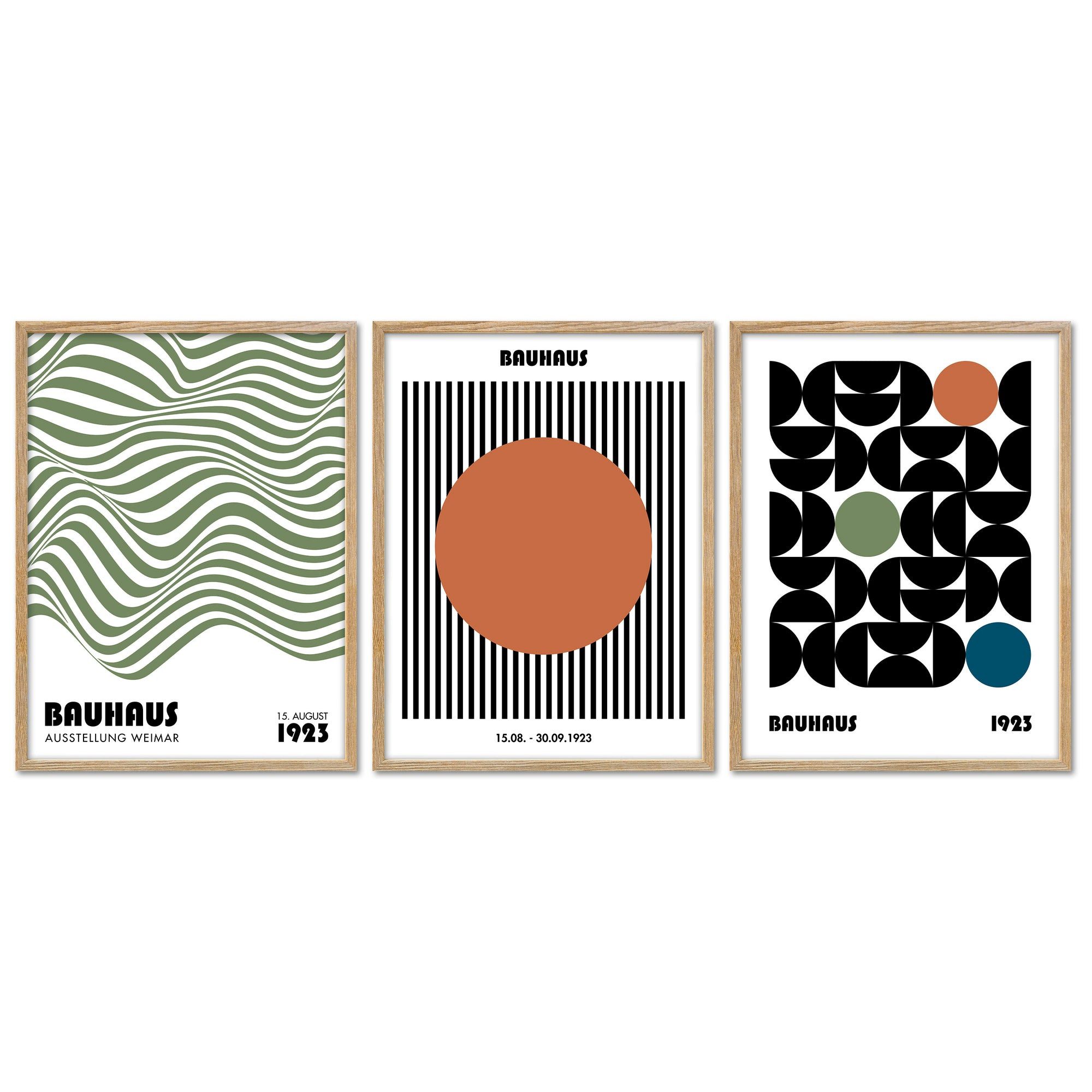 ARTFAVES Изображения-Collage Плакат Set - Bauhaus Geometrie 2 - 3 Deko Wandbilder Formen, Kunst, Ab, (Wandbilder modern, 3 St)