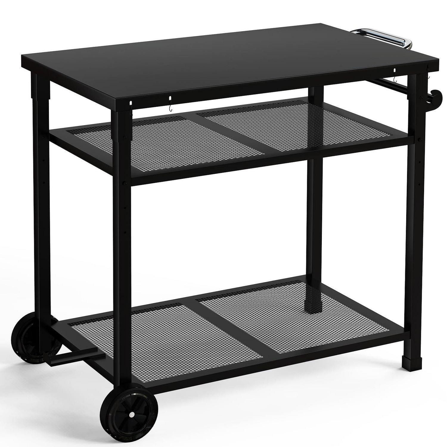 LuxusKollektion Servierwagen Grillwagen Metall 3-Etagen Arbeitsplatte 85x51cm, (1 St)