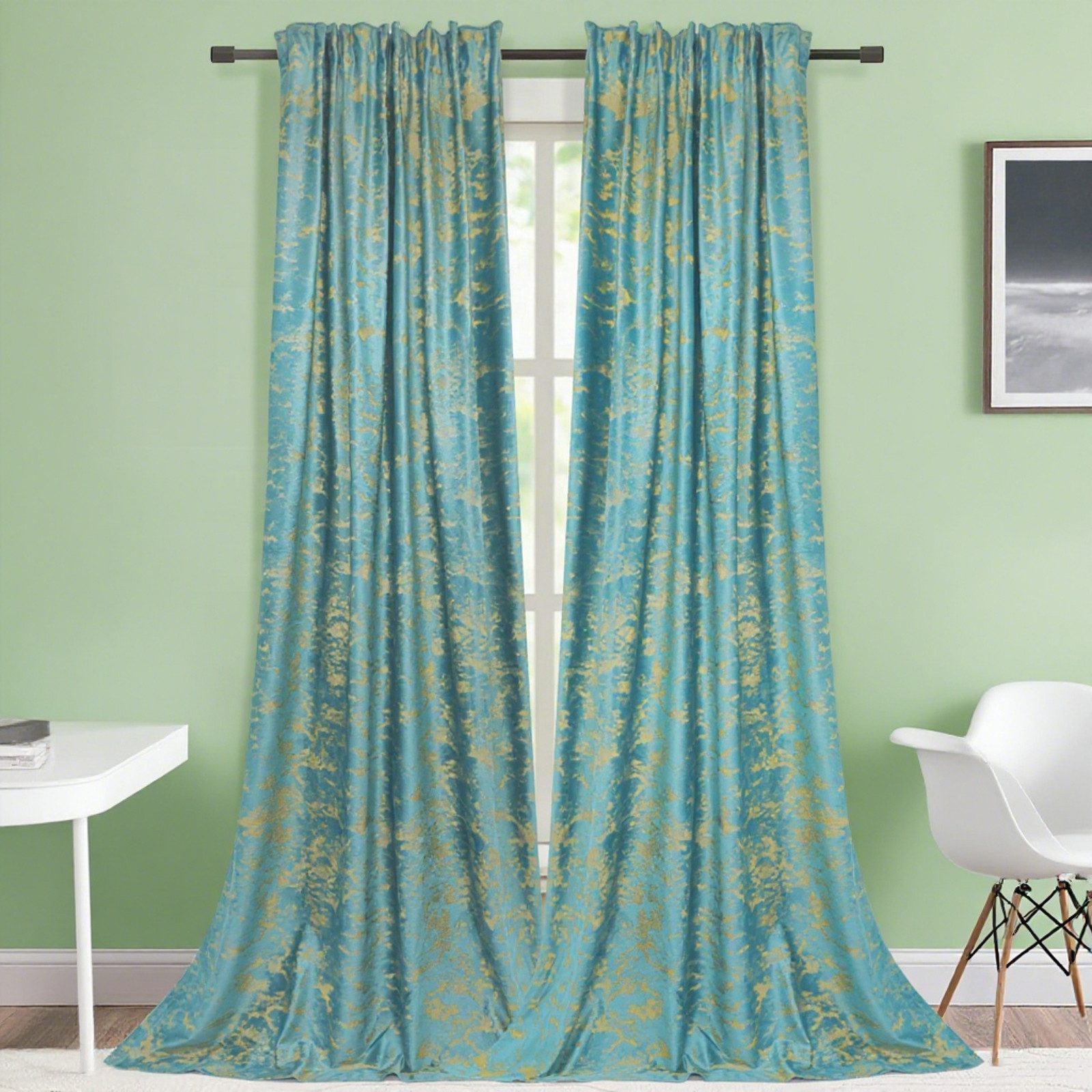 BTTO V&G Verdunkelungsvorhang Gardinen-Sets 2St, Samt Multifunktionsband mi günstig online kaufen