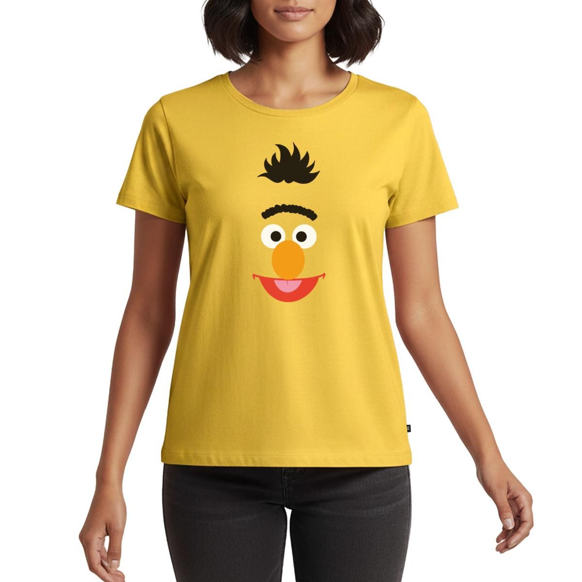 Spreadshirt T-Shirt Sesamstraße Bert Kostüm Gesicht Frauen Premium T-Shirt (1-tlg)