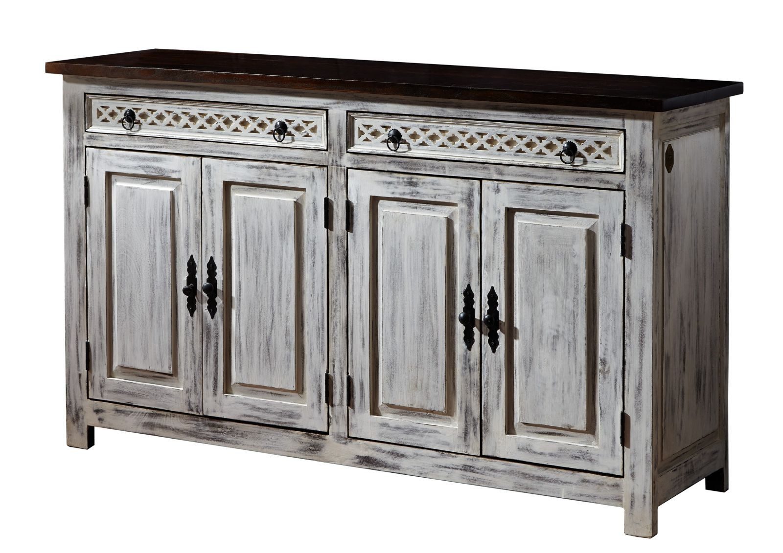 Massivmoebel24 Sideboard (Sideboard Mango / Akazie 150x45x90 weiß günstig online kaufen